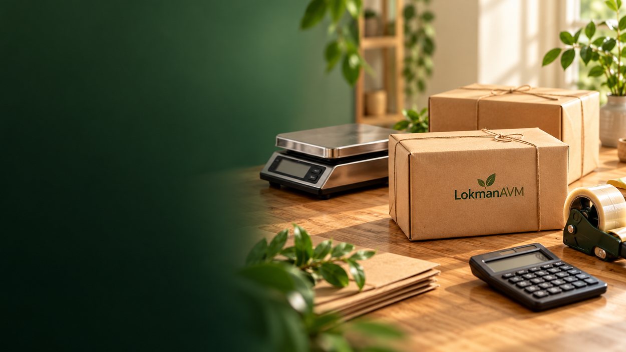 LokmanAVM kargo ücretlendirmesi için paketler, tartı ve hesap makinesi