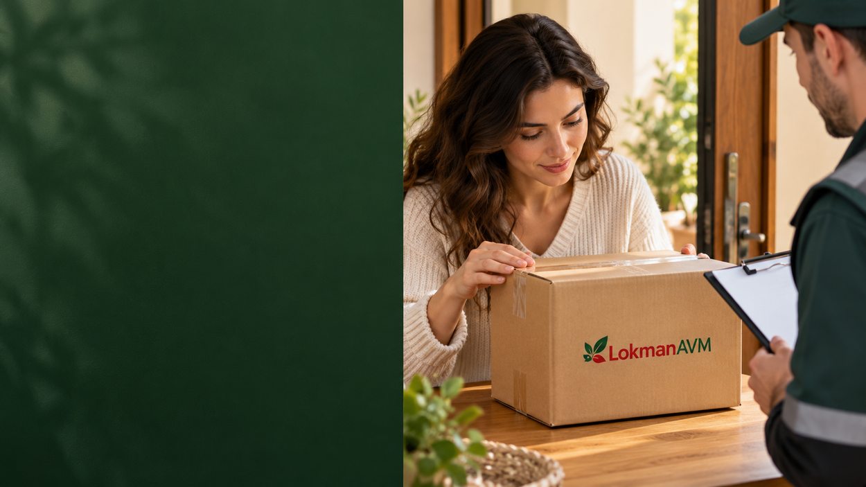 LokmanAVM siparişinin teslimat sırasında paket kontrolü