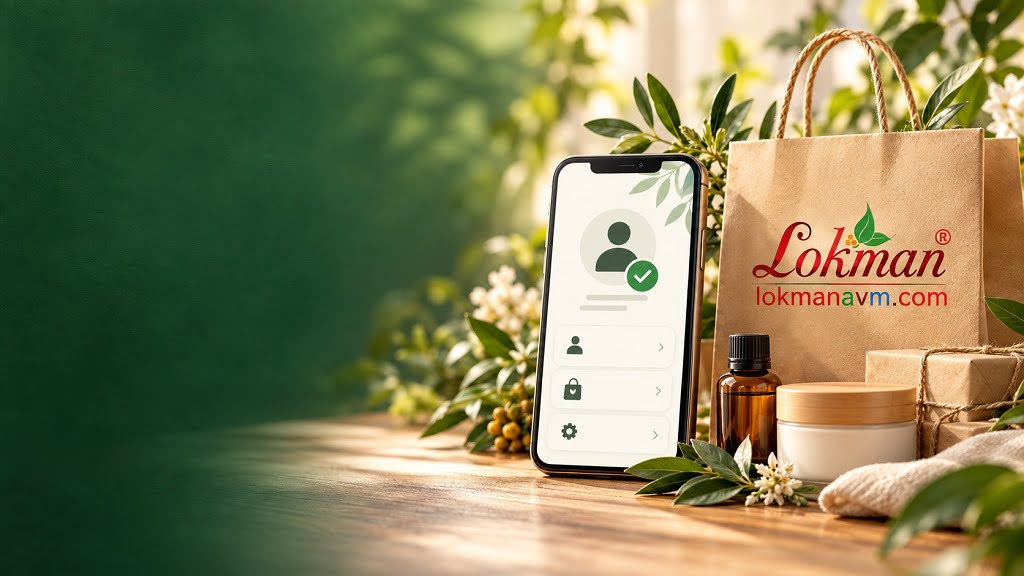 LokmanAVM logolu alışveriş çantası ve üyelik ekranı