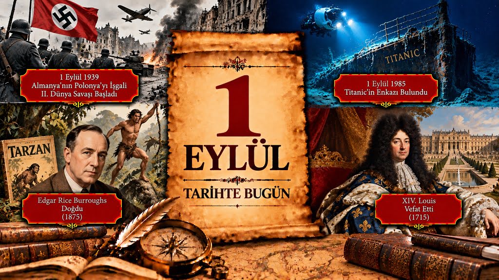 1 Eylül Tarihte Bugün - Önemli Olaylar, Doğanlar ve Vefat Edenler