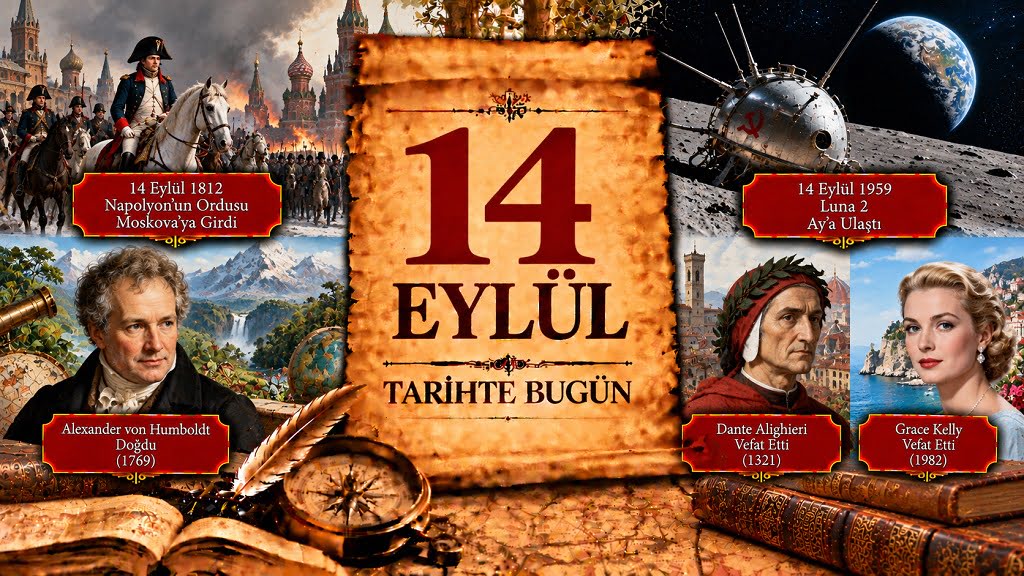 14 Eylül Tarihte Bugün - Önemli Olaylar, Doğanlar ve Vefat Edenler