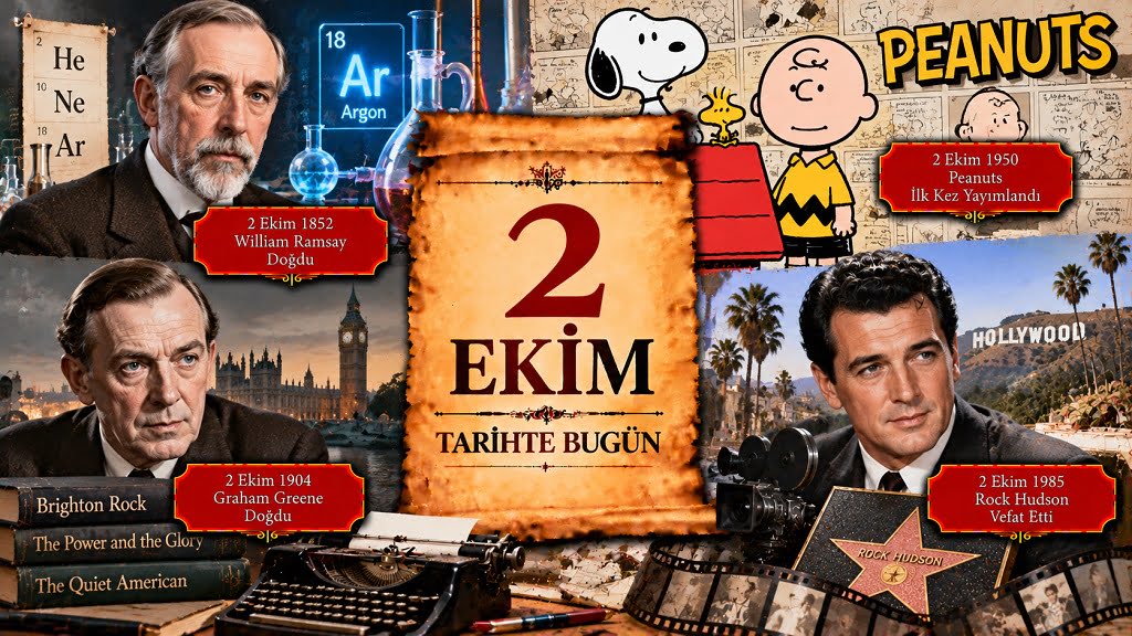 2 Ekim Tarihte Bugün 2 Ekim Tarihte Bugün - Önemli Olaylar, Doğanlar ve Vefat Edenler