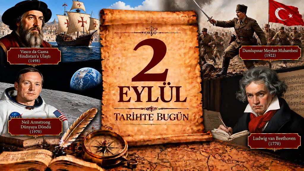2 Eylül Tarihte Bugün - Önemli Olaylar, Doğanlar ve Vefat Edenler