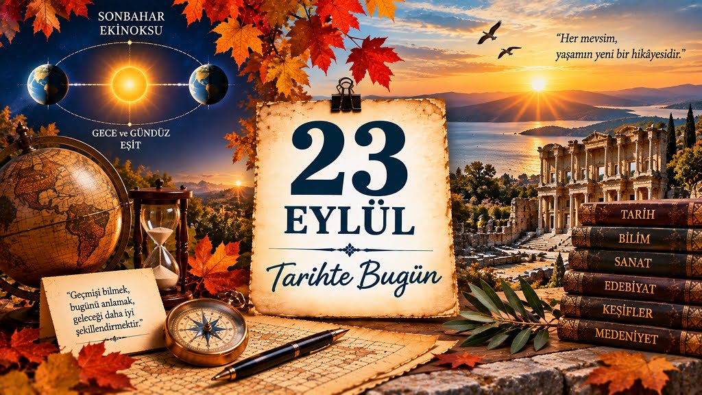 23 Eylül Tarihte Bugün 23 Eylül Tarihte Bugün - Önemli Olaylar, Doğanlar ve Vefat Edenler
