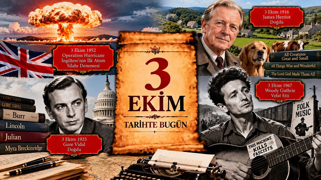 3 Ekim Tarihte Bugün 3 Ekim Tarihte Bugün - Önemli Olaylar, Doğanlar ve Vefat Edenler