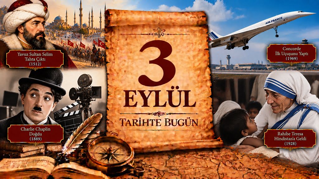 3 Eylül Tarihte Bugün 3 Eylül Tarihte Bugün - Önemli Olaylar, Doğanlar ve Vefat Edenler