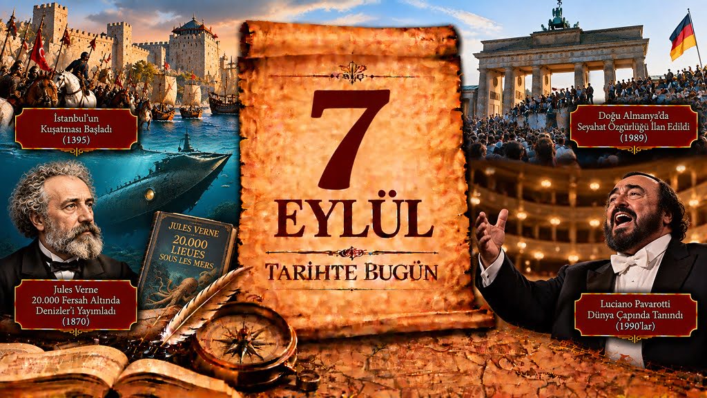7 Eylül Tarihte Bugün - Önemli Olaylar, Doğanlar ve Vefat Edenler