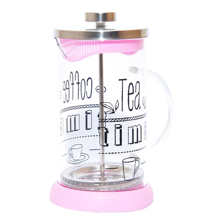 YITIAN FRENCH PRESS BİTKİ ÇAYI DEMLİĞİ PEMBE 