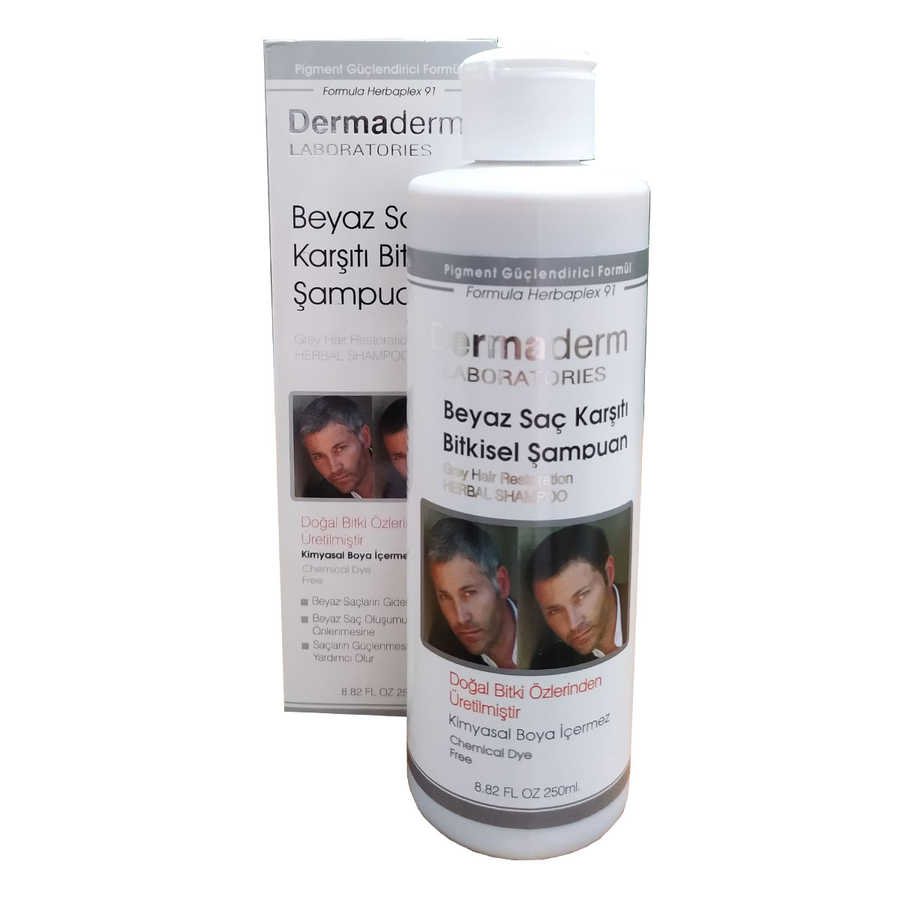 DERMADERM BEYAZ SAÇ KARŞITI BİTKİSEL ŞAMPUAN