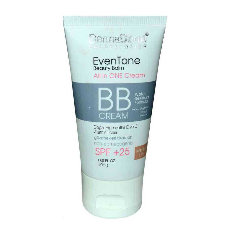 DERMADERM EVENTONE BB KREM ORTA TON VİTAMİNLİ SPF+ 25 GÜNEŞ KORUMA BİTKİ ÖZLÜ