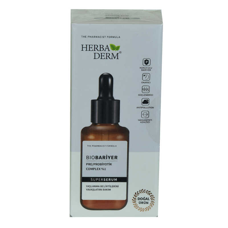 HERBADERM SUPERSERUM BİOBARİYER YAŞLANMA KARŞITI DOĞAL YÜZ SERUMU