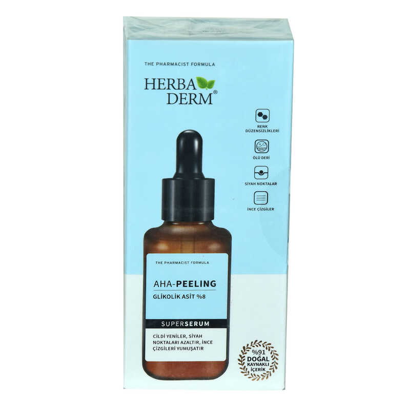 HERBADERM SUPERSERUM AHA-PEELİNG DOĞAL YÜZ SERUMU