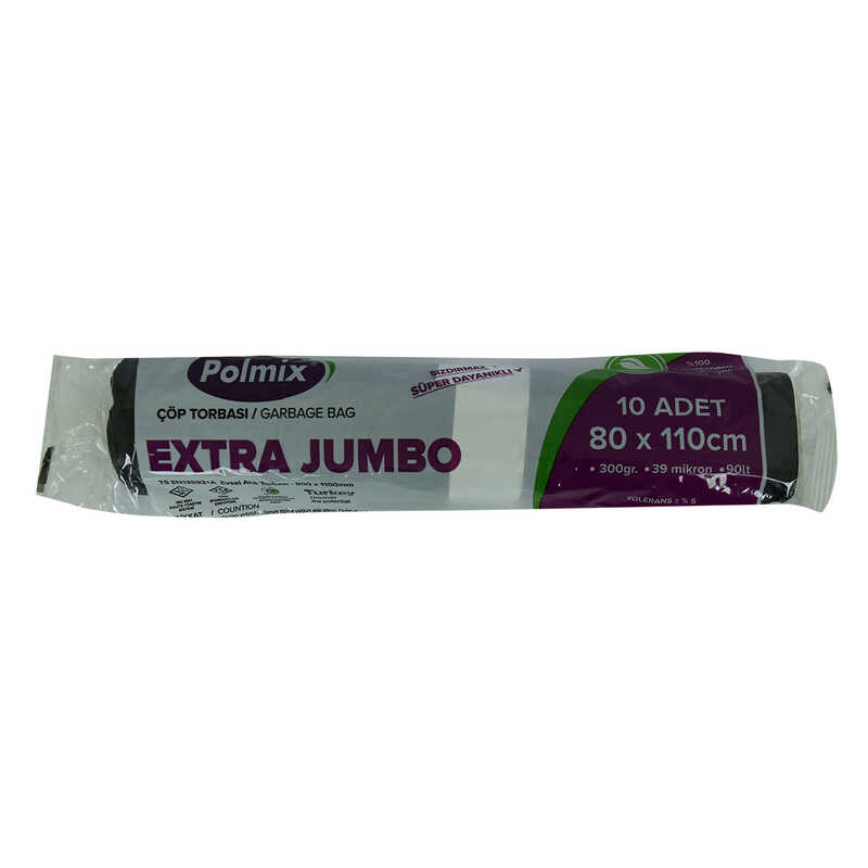 POLMİX ÇÖP TORBASI EXTRA JUMBO BOY SİYAH RULO