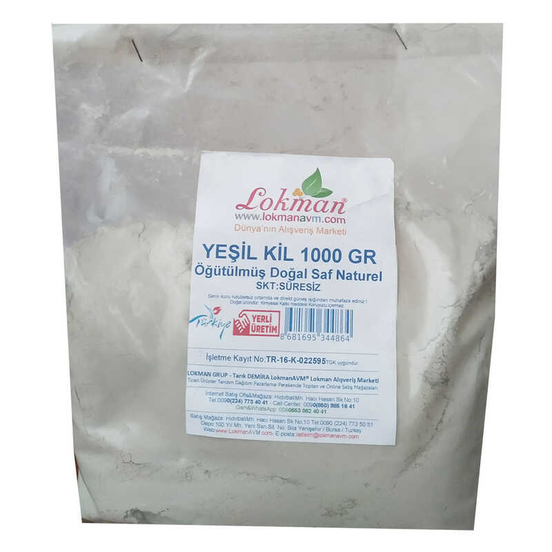 LOKMANAVM YEŞİL KİL ÖĞÜTÜLMÜŞ DOĞAL SAF NATUREL PAKET