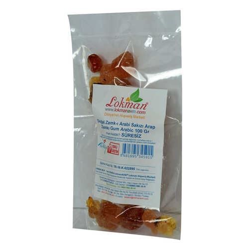 LokmanAVM Arap Zamkı Zamk-ı Arabi Sakızı Doğal Gum Arabic 100 Gr Paket