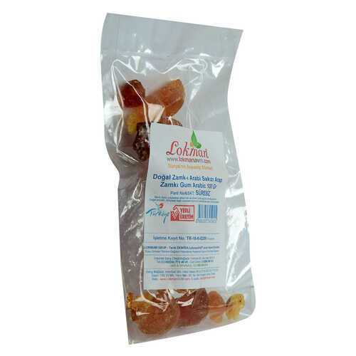 LokmanAVM Arap Zamkı Zamk-ı Arabi Sakızı Doğal Gum Arabic 100 Gr Paket