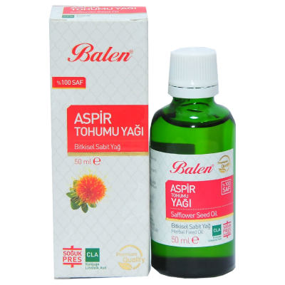 Balen Aspir Tohumu Yağı Soğuk Pres 50 ML Cam Şişe