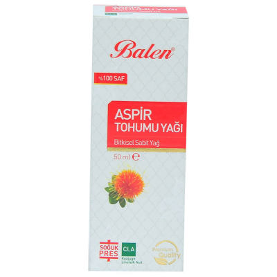 Balen Aspir Tohumu Yağı Soğuk Pres 50 ML Cam Şişe