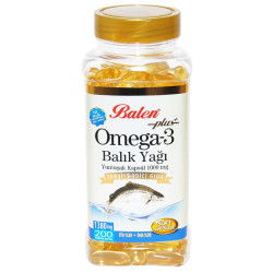 Omega 3 Plus+ Balık Yağı Yumuşak 200 Kapsül - Thumbnail