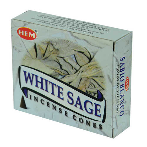 Hem Tütsü Beyaz Adaçayı Kokulu 10 Konik Tütsü - White Sage