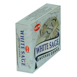 Beyaz Adaçayı Kokulu 10 Konik Tütsü - White Sage - Thumbnail