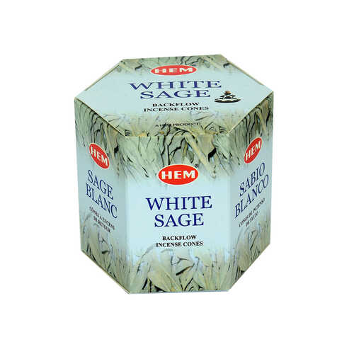 Hem Tütsü Beyaz Adaçayı Kokulu 40 Konik Tütsü - White Sage