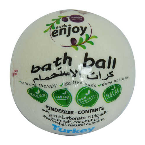 Enjoy Beyaz Gül El Yapımı Banyo Küvet Topu Sabunu Beyaz 90-120 Gr