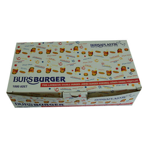 Bursa Plastik Bursburger Pide Lahmacun Burger Kokoreç Döner Ekmek Hışır Poşeti 13X26 1000 Adet