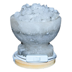 Çanak Şekilli Doğal Kaya Tuzu Lambası Çankırı Kablolu Ampullü Beyaz 2-4 Kg - Thumbnail