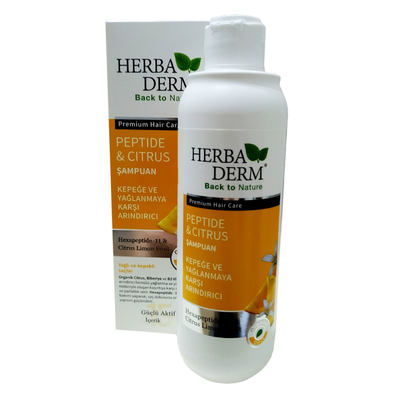 HerbaDerm Citrus Şampuanı Kepeğe ve Yağlanmaya Karşı Arındırıcı 330 ML