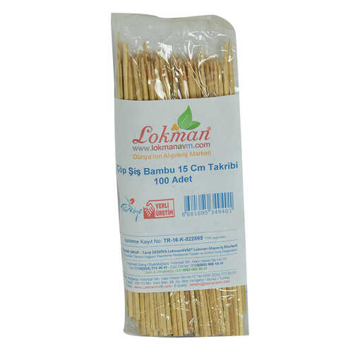 LokmanAVM Çöp Şiş Bambu Şişleri 15 Cm Takribi 100 Adet 1 Paket