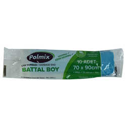 Polmix - Çöp Torbası Battal Boy 70x90Cm 140Gr 25Mikron 70Lt Mavi Rulo 10 Adet Görseli