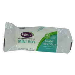 Polmix - Çöp Torbası Mini Boy 40x50Cm 70Gr 12Mikron 10Lt Şeffaf Rulo 40 Adet (1)