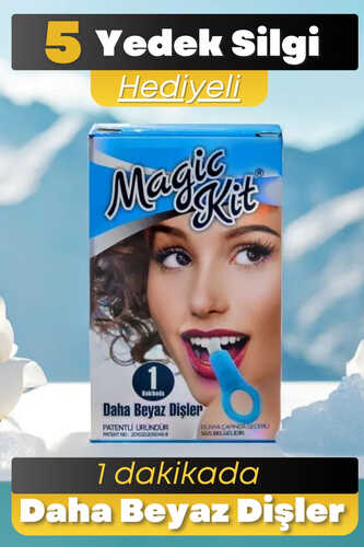 Magic Kit Diş Leke Silgisi 1 Aparatlı + 5 Yedek Süngerli Set 1 Paket