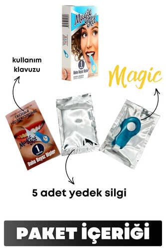 Magic Kit Diş Leke Silgisi 1 Aparatlı + 5 Yedek Süngerli Set 1 Paket