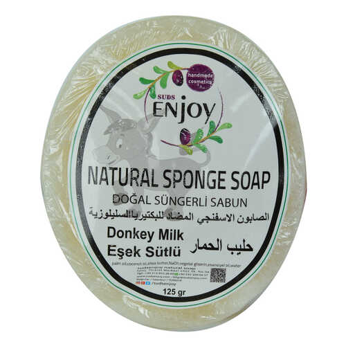 Enjoy Doğal Süngerli Eşek Sütü Sabunu 125 Gr