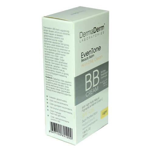 DermaDerm EvenTone BB Krem Açık Ton Vitaminli Spf+25 Güneş Koruma Bitki Özlü 50 ML