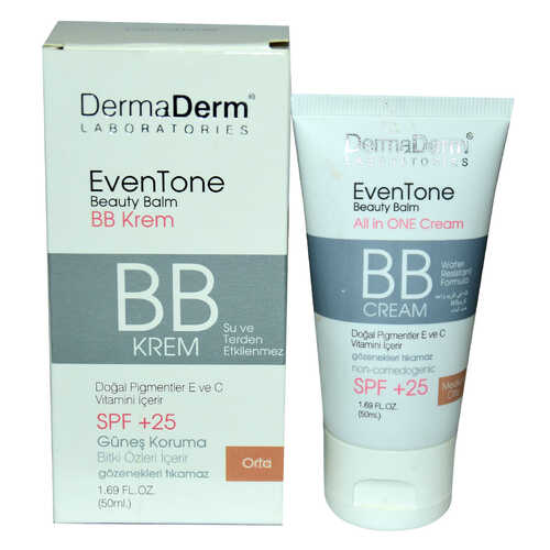 DermaDerm EvenTone BB Krem Orta Ton Vitaminli Spf+25 Güneş Koruma Bitki Özlü 50 ML