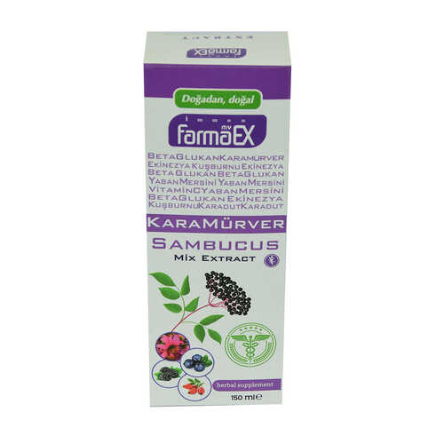 Yeşil Naturel Farmaex Karamürver Bitkisel Karışım Alkolsüz Ekstrakt 150 ML