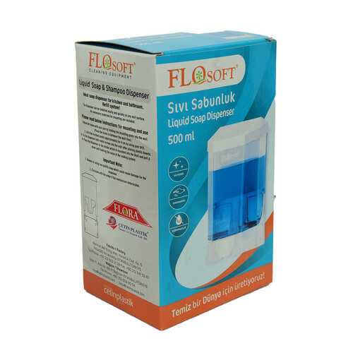 FloSoft Sıvı Sabunluk ve Şampuan Makinası Şeffaf Renk 500 ML Hacimli