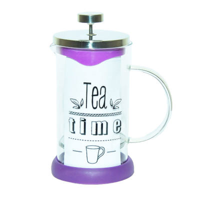 Yitian French Press Bitki Çayı Cam Demliği Mor 600 ML