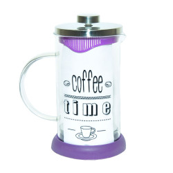 French Press Bitki Çayı Cam Demliği Mor 600 ML - Thumbnail