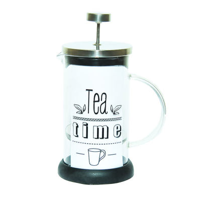 Yitian French Press Bitki Çayı Cam Demliği Siyah 600 ML