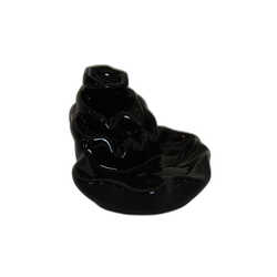 LokmanAVM - Geri Akış Buhurdanlık Tütsülük Seramik Şelale Siyah Backflow C0902 Görseli