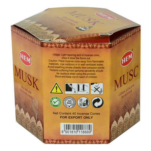 Hem Tütsü Geri Akış Şelale Misk Kokulu 40 Konik Tütsü - Musk Backflow Incense Cones