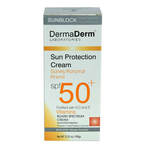 DermaDerm Güneş Koruma Kremi Spf 50+ Faktör Parabensiz UVA/UVB Yüksek Koruma 100 Gr