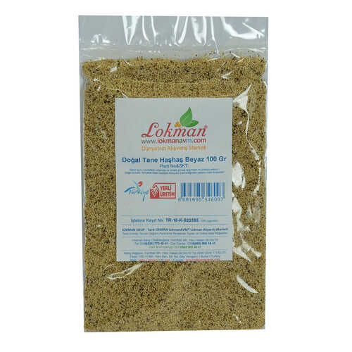 LokmanAVM Haşhaş Tohumu Tane Doğal Beyaz 100 Gr Paket