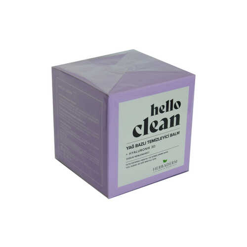 HerbaDerm Hello Clean Yüz Dudak ve Göz için Yağ Bazlı Temizleyici Balm Hyaluronik 3D 100 ML