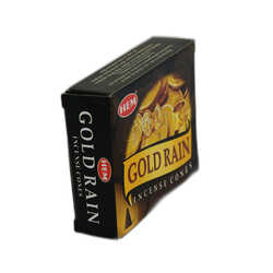 Hem Tütsü - Altın Yağmuru Bolluk Bereket Çeken 10 Konik Tütsü - Gold Rain Incense Cones (1)