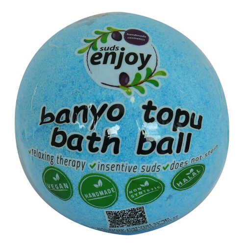 Enjoy Himalaya Tuzlu El Yapımı Banyo Küvet Topu Sabunu Mavi 90-120 Gr